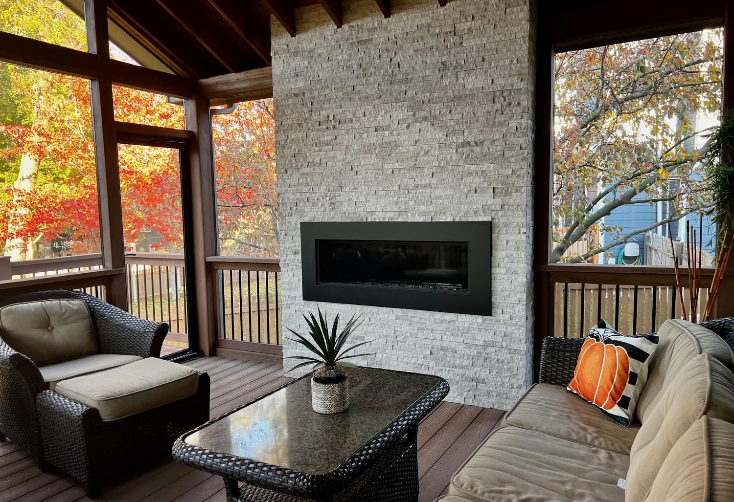 outdoor fireplace